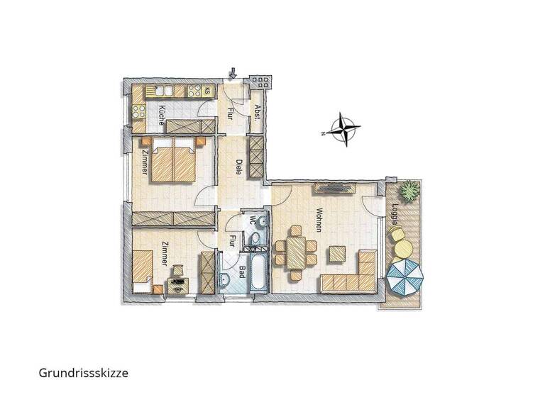 Wohnung zum Kauf 359.000 € 3 Zimmer 75 m² 1. Geschoss frei ab sofort Stellingen Hamburg 22527
