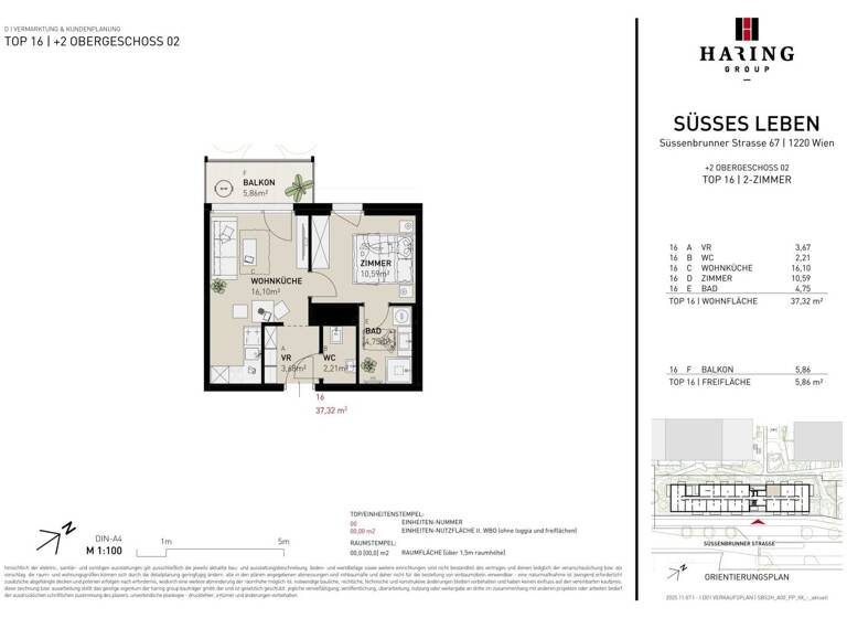 Wohnung zum Kauf - Erstbezug 236.500 € 2 Zimmer 37,4 m² 2. Geschoss Süßenbrunner Straße 67 Wien 1220