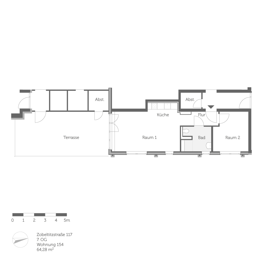 Wohnung zur Miete 1.232 € 2 Zimmer 64,3 m²<br/>Wohnfläche 7.<br/>Geschoss ab sofort<br/>Verfügbarkeit Zobeltitzstr. 117 Reinickendorf Berlin 13403
