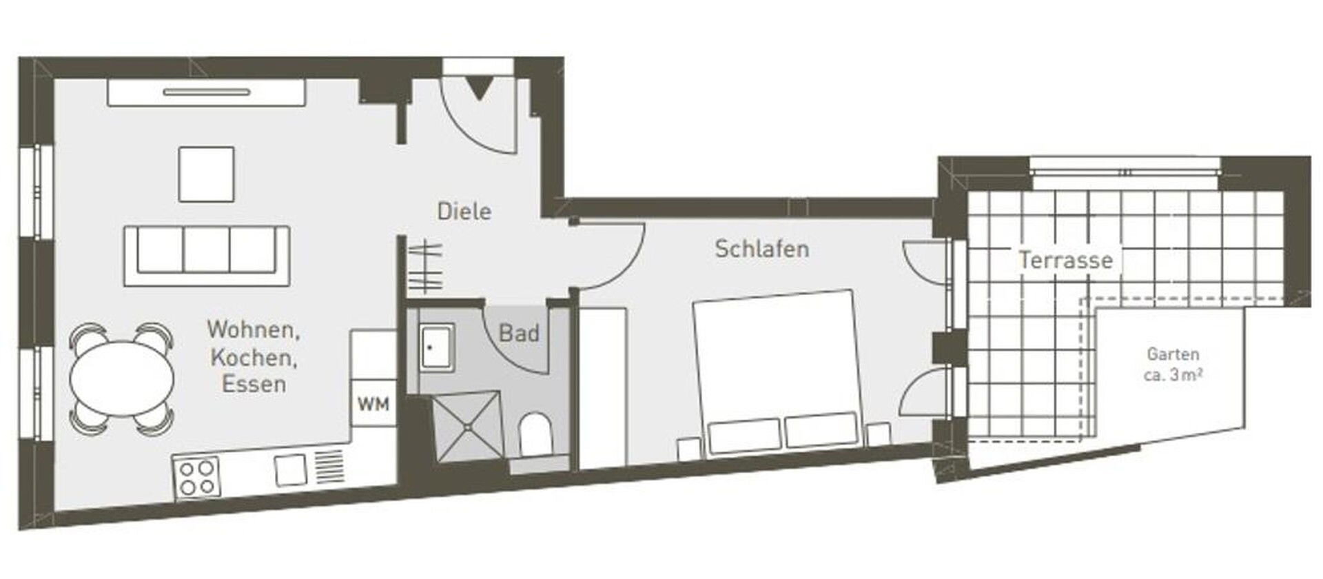 Wohnung zur Miete 899 € 2 Zimmer 54 m²<br/>Wohnfläche EG<br/>Geschoss St. Leonhard Nürnberg 90439