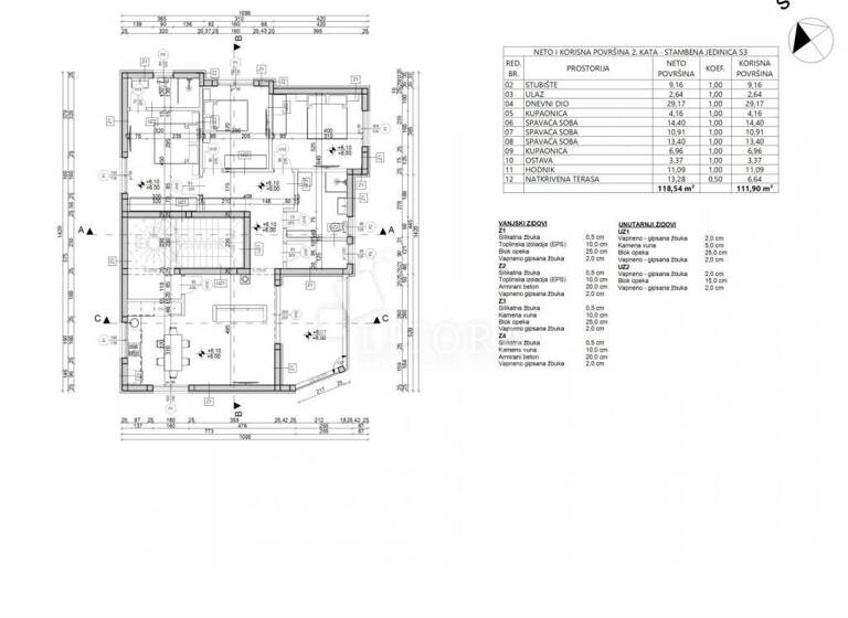 Wohnung zum Kauf 395.000 € 4 Zimmer 129 m² 2. Geschoss Vodice Vodice