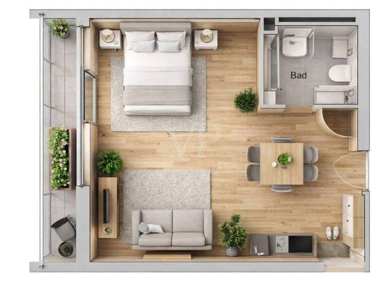 Studio zum Kauf - Erstbezug provisionsfrei 171.203 € 1 Zimmer 32,6 m² Dinkelsbühl 91550