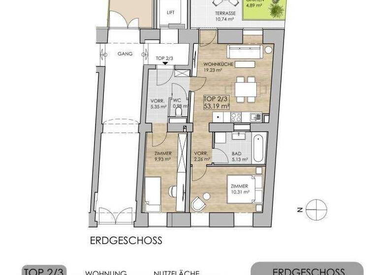 Wohnung zum Kauf 329.000 € 3 Zimmer 53,2 m² EG Bergsteiggasse Wien 1170