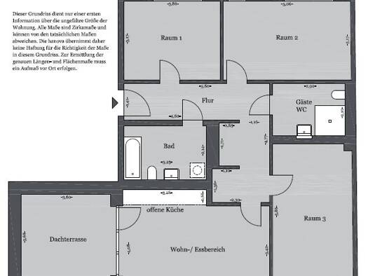 Wohnung zur Miete 1.207 € 4 Zimmer 100,6 m² Dachgeschoss, 3. Geschoss frei ab sofort Rosalind-Franklin-Allee 58 Bemerode Hannover 30539