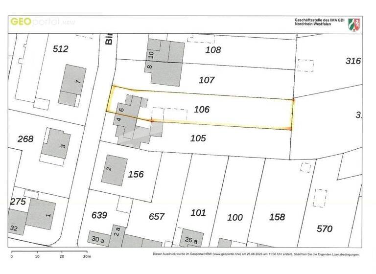 Grundstück zum Kauf 349.000 € 862 m² Grundstück Birkenstrasse 6 Lintorf Ratingen 40885
