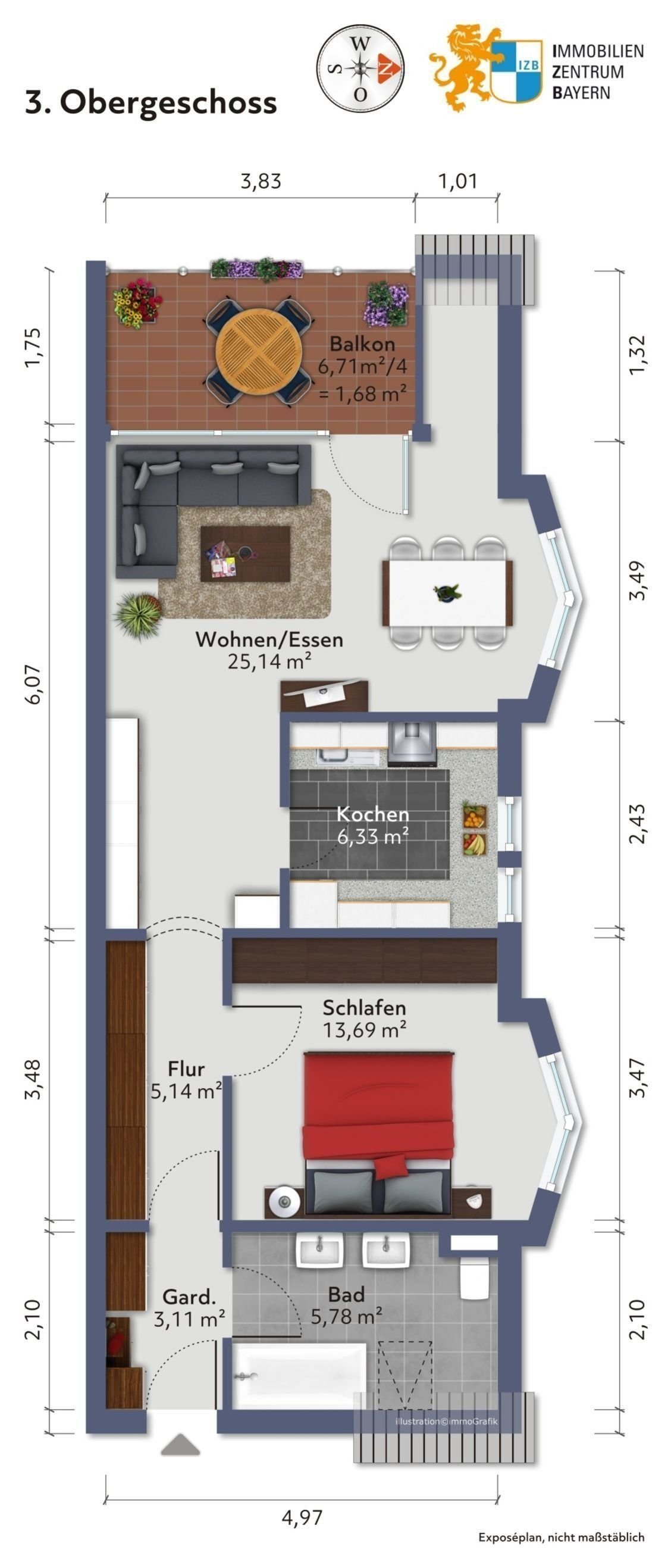 Wohnung zum Kauf 230.000 € 2 Zimmer 62 m²<br/>Wohnfläche 3.<br/>Geschoss ab sofort<br/>Verfügbarkeit EFA Str. 6 A Neumarkt Neumarkt in der Oberpfalz 92318