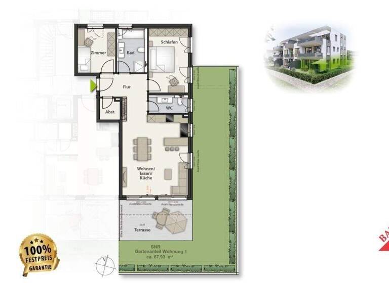 Wohnung zum Kauf - Neubau provisionsfrei 559.000 € 3 Zimmer 90 m² Malmsheim Renningen 71272