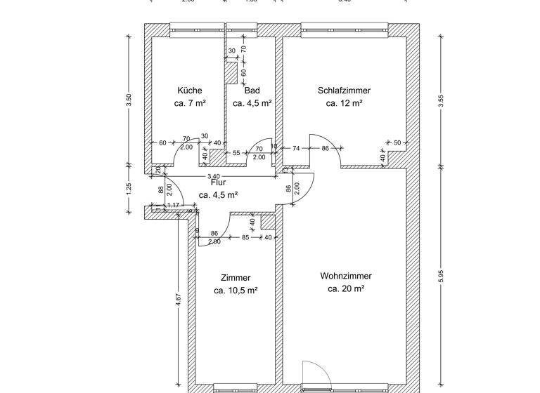 Wohnung zur Miete 395 € 3 Zimmer 60,8 m²<br/>Wohnfläche 3.<br/>Geschoss Philipp-Hackert-Straße 8 Prenzlau Prenzlau 17291