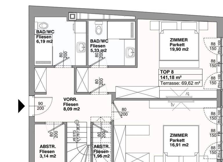 Wohnung zum Kauf 1.760.000 € 3 Zimmer 141,2 m² Wien 1070