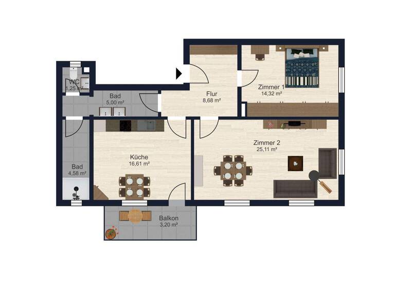 Wohnung zum Kauf 107.000 € 2 Zimmer 78,9 m² 1. Geschoss Arnhofen Abensberg 93326