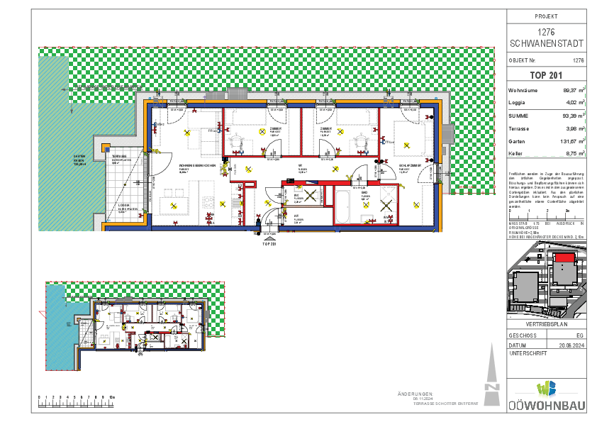 Wohnung zur Miete 1.128 € 4 Zimmer 89,4 m²<br/>Wohnfläche EG<br/>Geschoss Alleehof 4 und 5 Schwanenstadt 4690