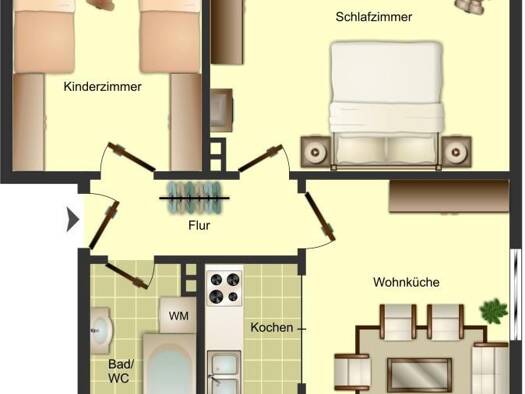 Wohnung zur Miete 469 € 3 Zimmer 61,9 m² EG Am Sprung 16 Ottbergen Höxter 37671