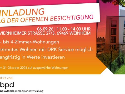 Penthouse zum Kauf - Erstbezug provisionsfrei 420.500 € 2 Zimmer 65,3 m² frei ab sofort Weinheim Weinheim 69469