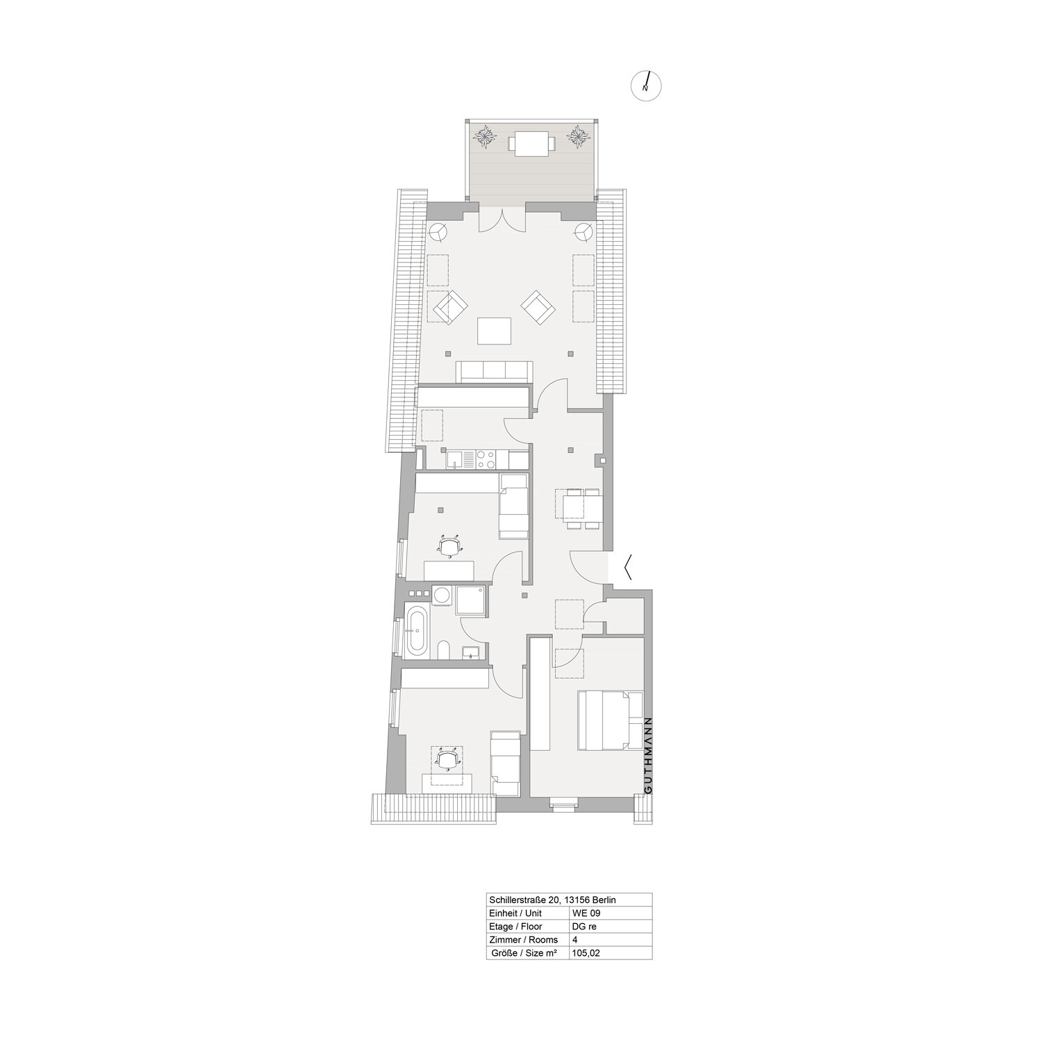 Wohnung zum Kauf 448.000 € 4 Zimmer 105 m²<br/>Wohnfläche 3.<br/>Geschoss Rosenthal Berlin 13156