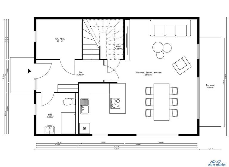 Doppelhaushälfte zur Miete - Erstbezug 3.000 € 4 Zimmer 112 m² 180 m² Grundstück Iserbrook Hamburg 22589