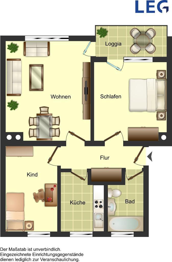 Wohnung zur Miete 549 € 3 Zimmer 65,1 m²<br/>Wohnfläche 1.<br/>Geschoss Van-Kinsbergen-Ring 96 Salchendorf Neunkirchen 57290