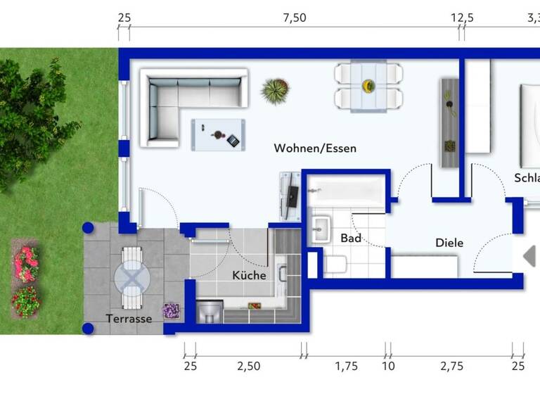 Wohnung zum Kauf 194.000 € 2 Zimmer 52 m²<br/>Wohnfläche ab sofort<br/>Verfügbarkeit Uhingen Uhingen 73066