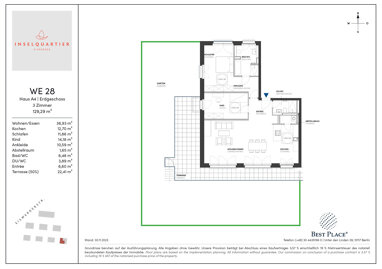 Wohnung zum Kauf 838.000 € 3 Zimmer 129,3 m² EG frei ab sofort Eiswerderstraße 10D Haselhorst Berlin 13585