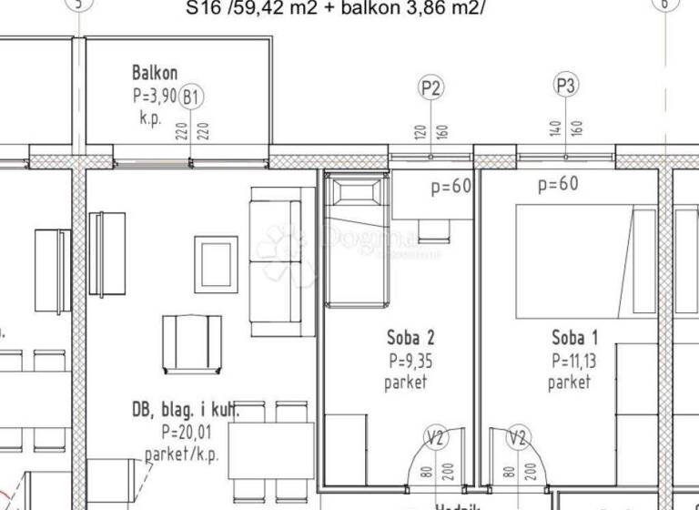 Wohnung zum Kauf 171.780 € 3 Zimmer 61 m² 1. Geschoss Velika Gorica