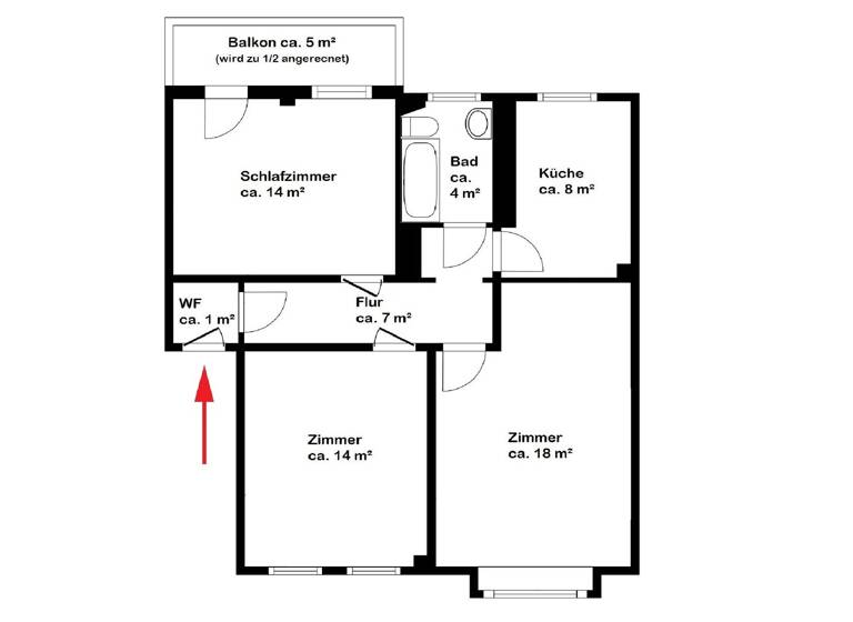 Wohnung zum Kauf 229.000 € 3 Zimmer 68 m² 1. Geschoss Riensberg Bremen 28213