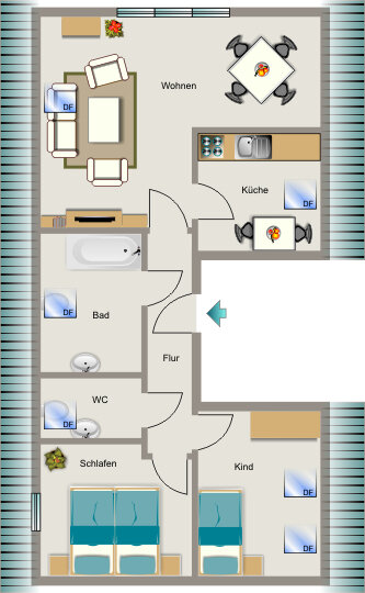 Wohnung zur Miete nur mit Wohnberechtigungsschein 401 € 3,5 Zimmer 69,8 m²<br/>Wohnfläche 2.<br/>Geschoss Manfredstraße 9 Vierlinden Duisburg 47178