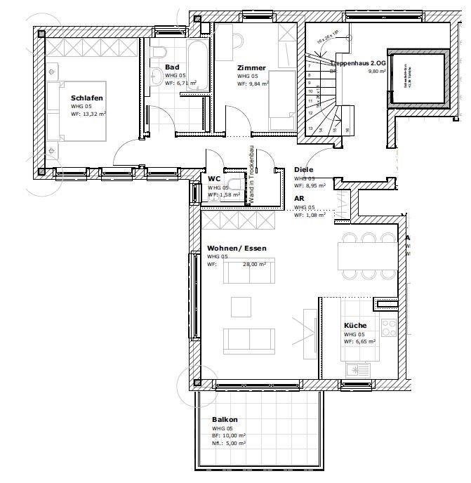 Wohnung zur Miete 1.290 € 3 Zimmer 80,3 m²<br/>Wohnfläche 2.<br/>Geschoss Lange Zeile 88a Sieglitzhof Erlangen 91054