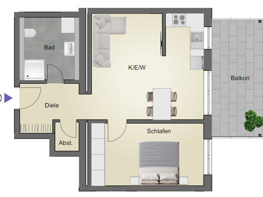 Wohnung zum Kauf provisionsfrei 207.800 € 2 Zimmer 58,9 m² Donaueschingen 78166
