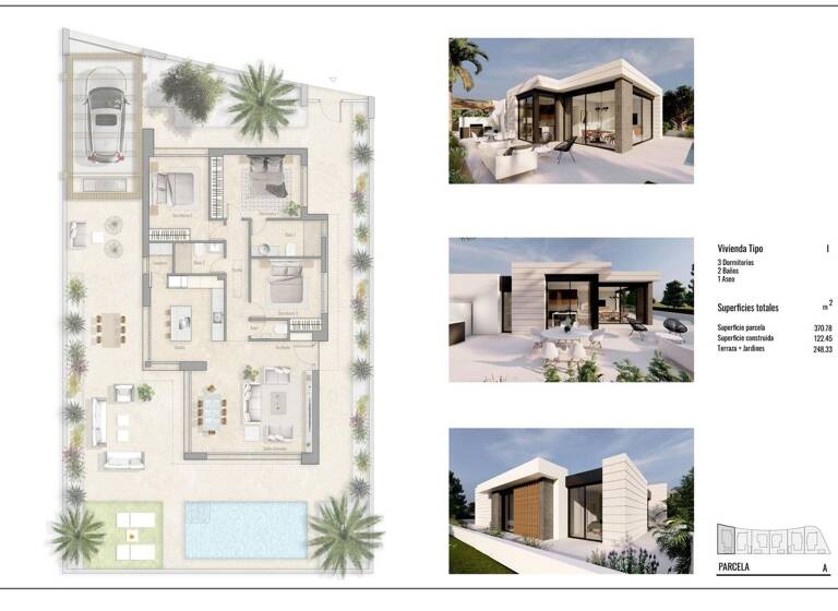 Villa zum Kauf provisionsfrei 535.000 € 4 Zimmer 122 m² 370 m² Grundstück Avenida Severiano Ballesteros Pilar de la Horadada 03191