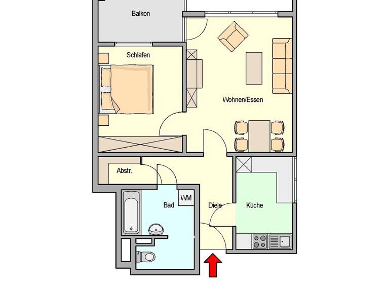 Wohnung zur Miete 714 € 2 Zimmer 56,8 m² 8. Geschoss frei ab 01.06.2026 Sturmvogelweg 4 Neugereut Stuttgart 70378