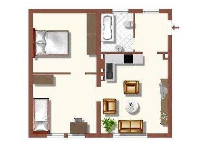 Wohnung zur Miete 509 € 2 Zimmer 55,6 m² EG Kaiserswerther Straße 205 Huckingen Duisburg 47259