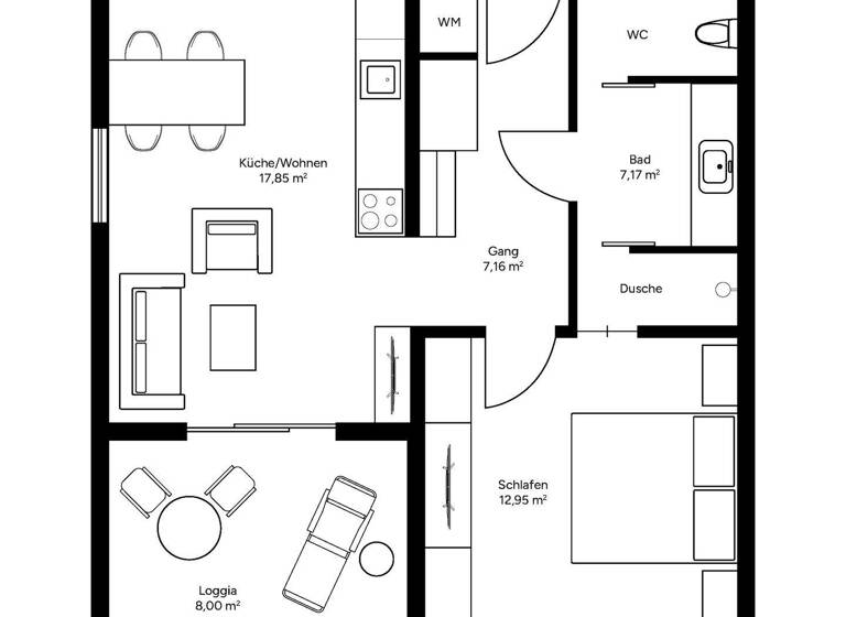 Wohnung zum Kauf - Erstbezug provisionsfrei 169.900 € 2 Zimmer 45,1 m² Lutzmannsburg 7361