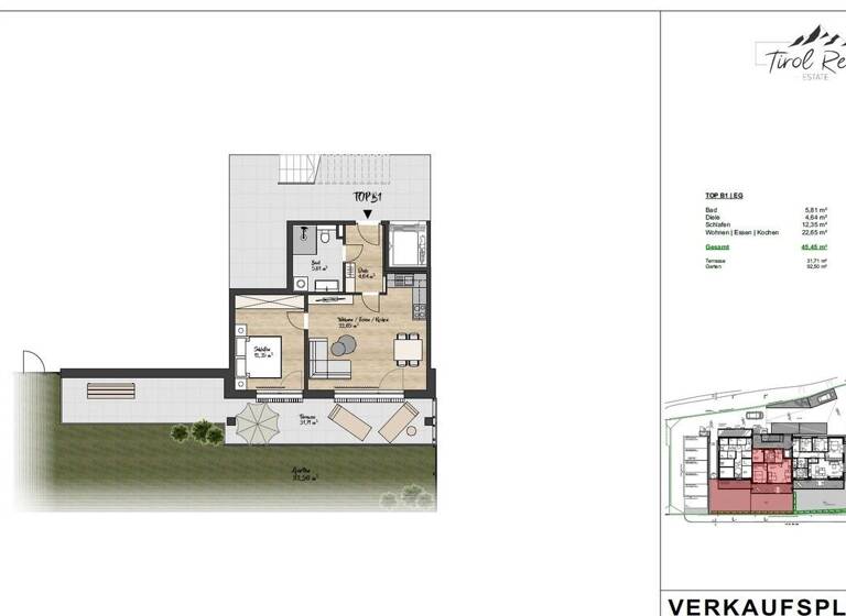 Wohnung zum Kauf 385.000 € 2 Zimmer 45,5 m² Kitzbühel 6370
