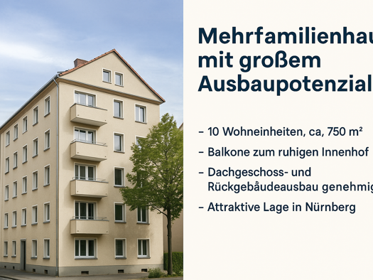Mehrfamilienhaus zum Kauf provisionsfrei 2.650.000 € 25 Zimmer 1.150 m² 529 m² Grundstück Lichtenhof Nürnberg 90459