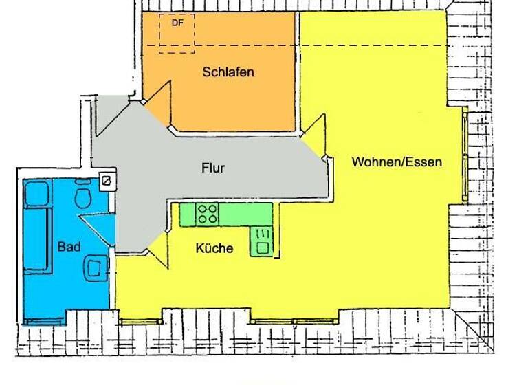 Wohnung zur Miete 359 € 2 Zimmer 59,8 m²<br/>Wohnfläche Dachgeschoss<br/>Geschoss Gröba Riesa 01591