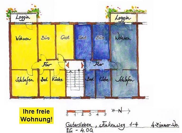 Wohnung zur Miete 279 € 4 Zimmer 71,8 m² 2. Geschoss Gatersleben 06466