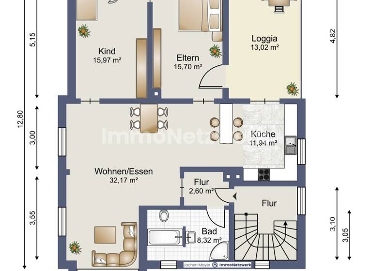 Wohnung zum Kauf 158.000 € 3 Zimmer 99,8 m² Innenstadt Neunkirchen/Saar 66538