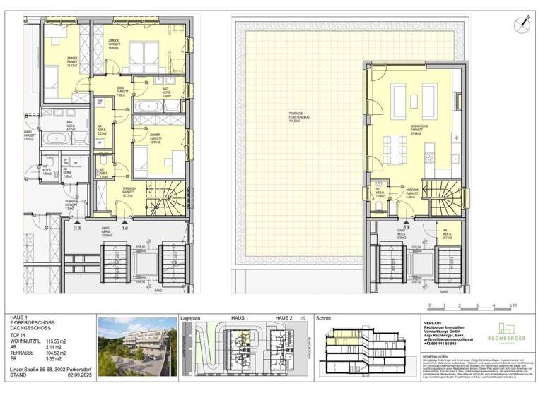 Wohnung zum Kauf - Erstbezug 749.000 € 4 Zimmer 115,6 m² 2. Geschoss Linzer Straße 66-68 Purkersdorf 3002