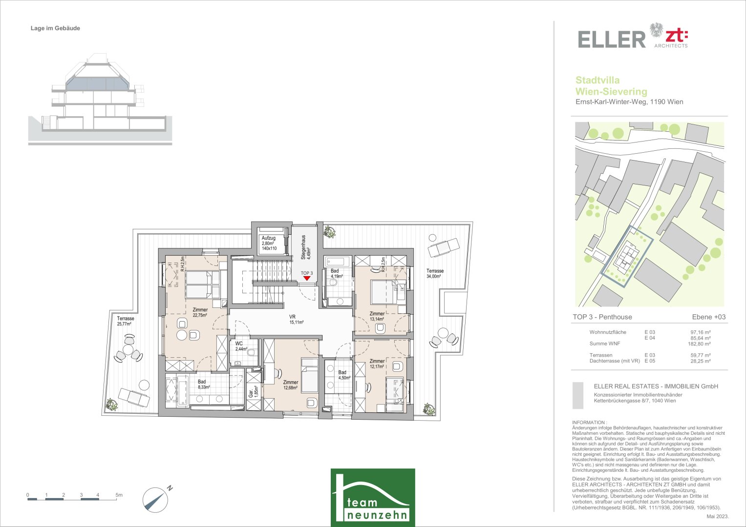 Wohnung zum Kauf 2.449.001 € 5 Zimmer 183 m²<br/>Wohnfläche 2.<br/>Geschoss Sieveringer Straße 95 Wien 1190