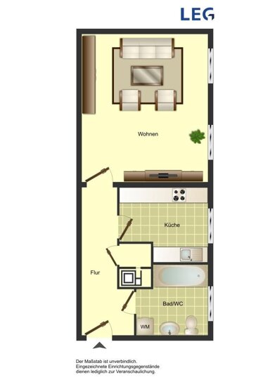 Wohnung zur Miete 362 € 1 Zimmer 38 m² 1. Geschoss frei ab 01.11.2024 Fritz-Erler-Straße 15 Mitte Kamen 59174