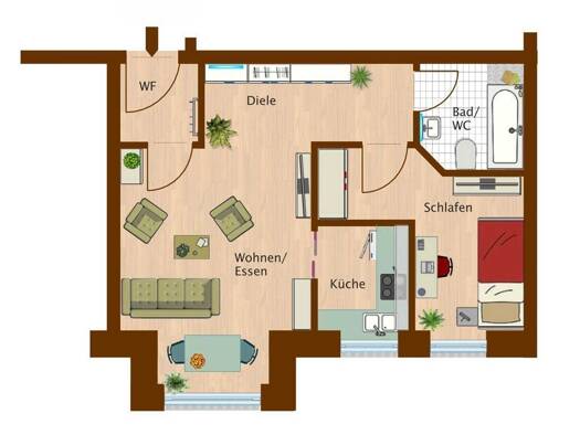 Wohnung zur Miete 255 € 2 Zimmer 40,2 m² EG frei ab 01.08.2026 Ulmenstraße 39 Kaßberg Chemnitz 09112