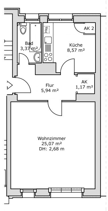 Wohnung zum Kauf 252.000 € 1 Zimmer 44,1 m²<br/>Wohnfläche EG<br/>Geschoss Schöneberg Berlin 10781