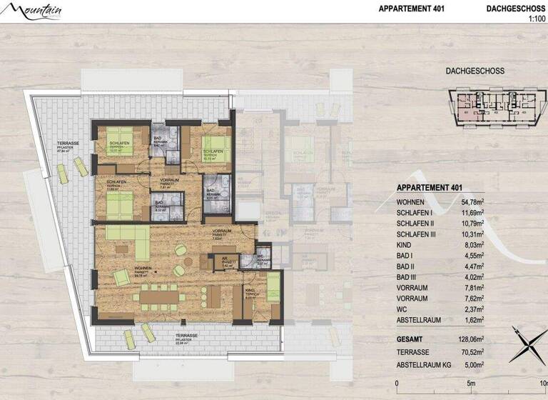 Penthouse zum Kauf 1.250.000 € 5 Zimmer 128,1 m² Kaprun 5710