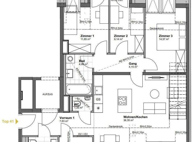 Büro zum Kauf - Erstbezug 783.891 € 4,5 Zimmer Wien 1100