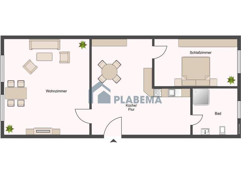 Wohnung zur Miete 545 € 2 Zimmer 45 m² 1. Geschoss frei ab sofort Friedensstraße 2 Paulsstadt Schwerin 19053