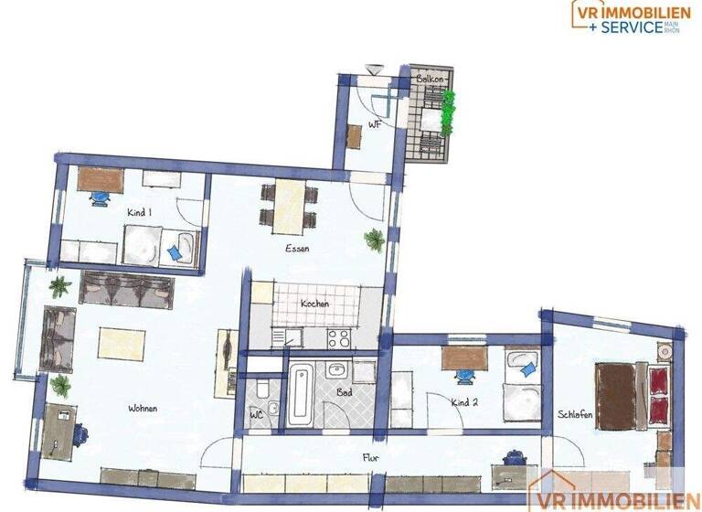 Wohnung zum Kauf 169.500 € 4 Zimmer 98,8 m² 2. Geschoss Meiningen 98617
