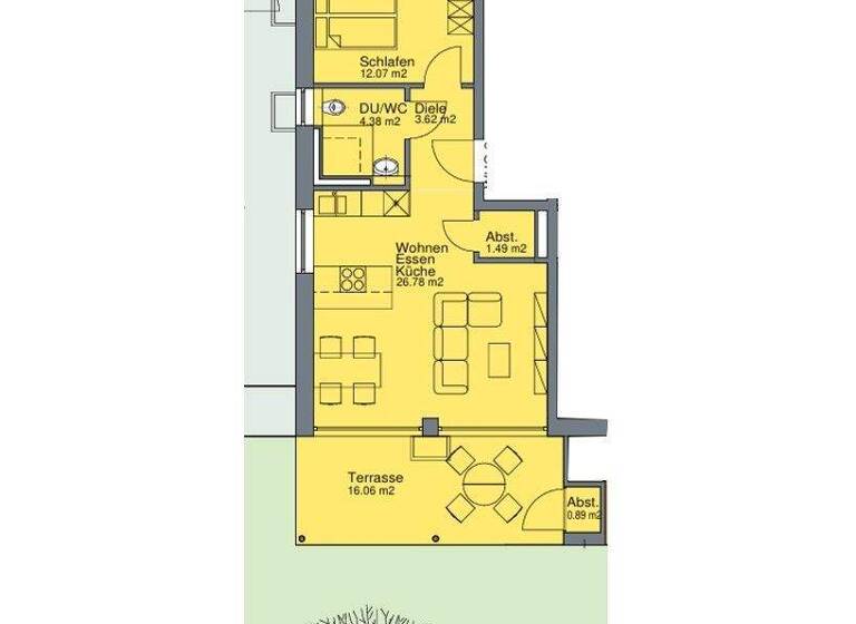 Terrassenwohnung zum Kauf - Erstbezug provisionsfrei 447.450 € 2 Zimmer 57 m² EG frei ab 01.07.2028 Denzenbergstraße 16 Denzenberg Tübingen 72074
