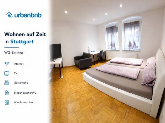 WG-Zimmer zur Miete auf Zeit 640 € 21 m² frei ab sofort Seyfferstraße West West 70193