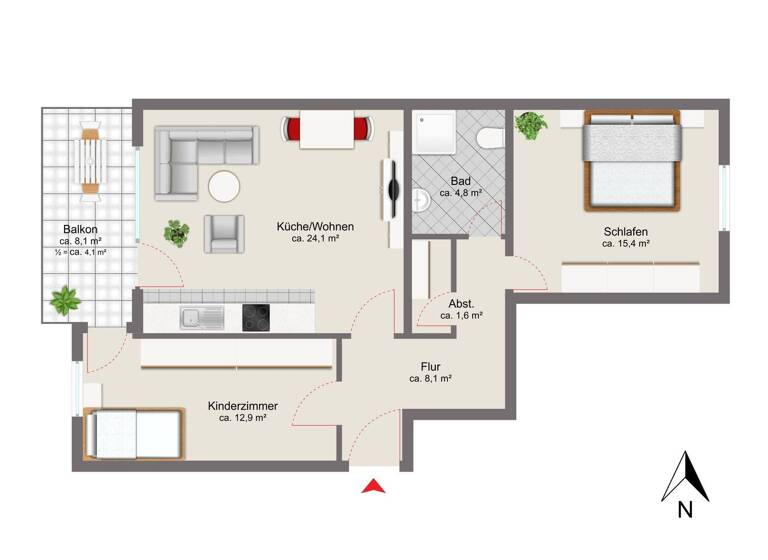 Wohnung zum Kauf 649.000 € 3 Zimmer 71 m² München 80634