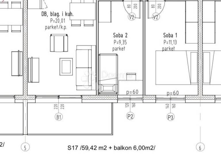 Wohnung zum Kauf 193.502 € 3 Zimmer 62 m² 1. Geschoss Velika Gorica