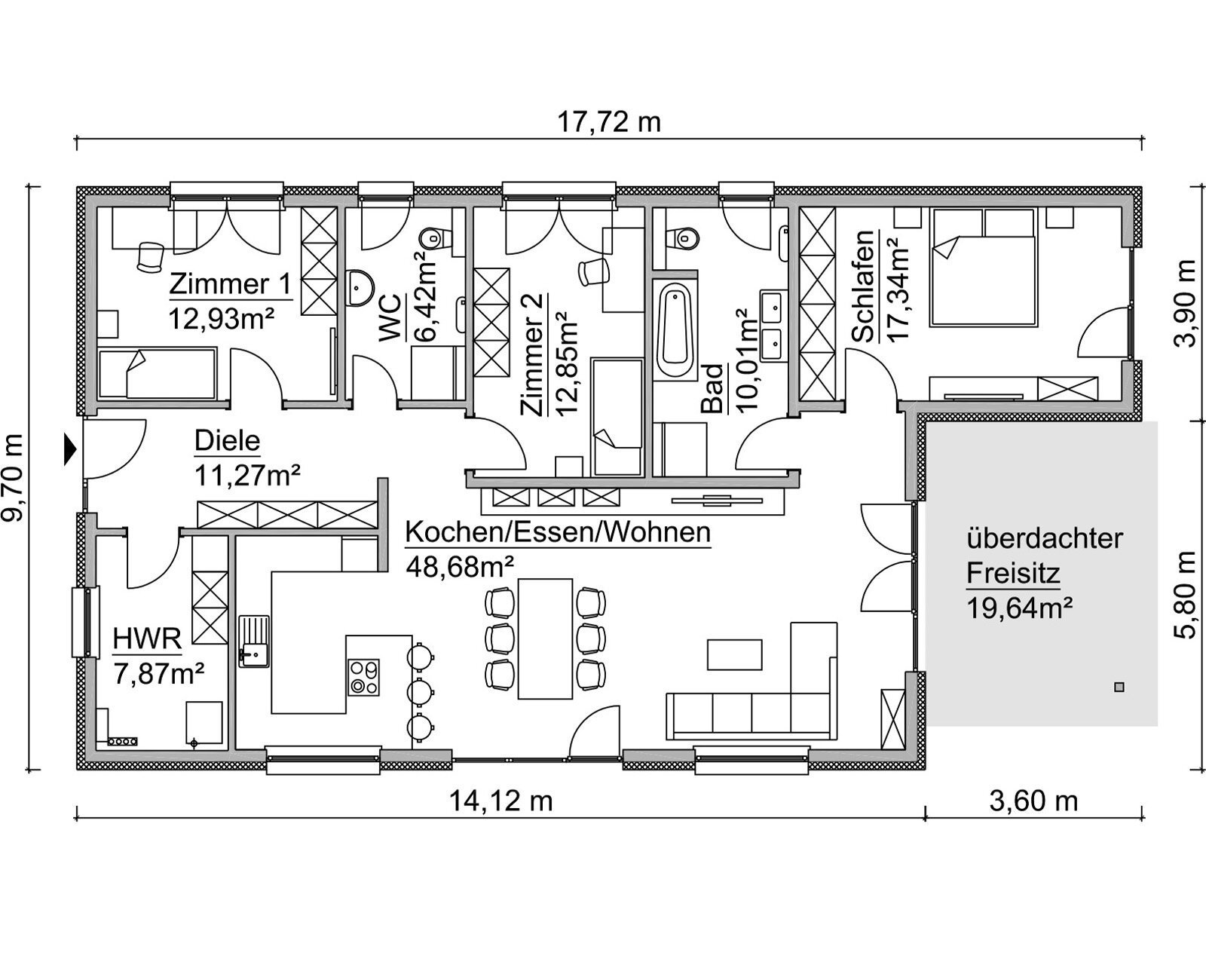 Bungalow zum Kauf 299.900 € 4 Zimmer 147 m²<br/>Wohnfläche 1.000 m²<br/>Grundstück Zossen Zossen 15806